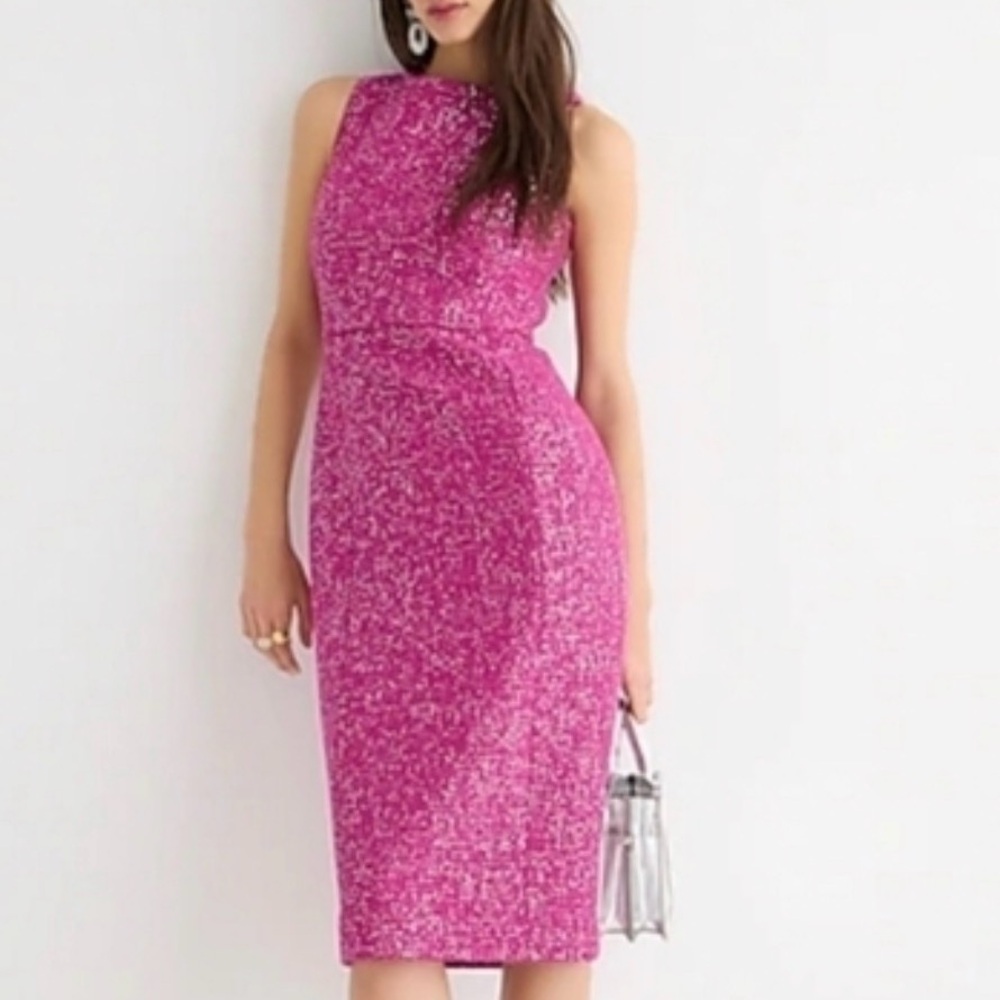 J.Crew Pink Sequin Sheath Dress! 💕